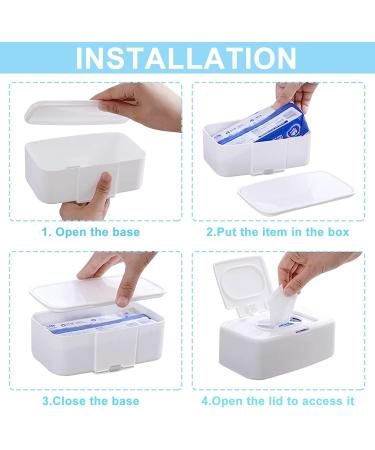 Funmo 2PCS Wet Wipes Dispenser Box - Keep Wipes Fresh at Home, Office, Car - White - Buy Online on SooperMarket.com
