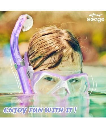 Seago Kids Swim Goggles with Nose Cover | Anti-Fog, Panoramic View, Purple | Ages 6-14 - Buy Online on SooperMarket.com