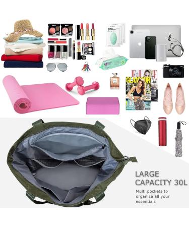 BOCMOEO Waterproof Yoga Mat Bag for Women | Shoulder Gym Bag with Mat Holder & Wet Pocket | Ideal for Gym, Yoga, Pilates, Travel, Beach | Green - Buy Online on SooperMarket.com