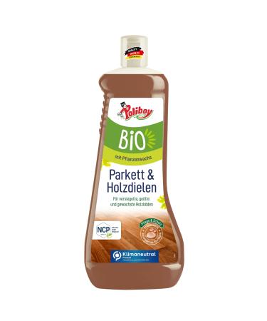 Poliboy organic parquet and wooden floorboards - care and protection for oiled waxed and painted real wood floors - with plant wax - vegan - 1 -pack - 1 l - made in Germany 1 l (1 Pack)