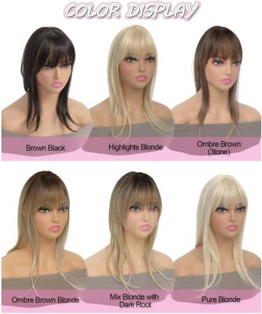 MORICHY Clip in Fringe 360 Bangs Hair Clip Fake Bangs with Long Layered Fringe Clip in Hair for Women Mix Blonde Bangs Clip in Hair Extensions Curved Bangs for Daily Use(Mix Blonde with Dark Root) 18Inch RT6/22/613A# - Buy Online on SooperMarket.com