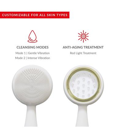 PMD Clean Redvolution - Smart Facial Cleansing Device with Silicone Brush & Red Light Therapy for Smoother Skin Fine Lines Reduction & Firming - Face & Body Care - Buy Online on SooperMarket.com