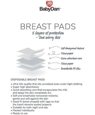 BabyDan Ultra Soft Disposable Nursing Pads for Breastfeeding & Pumping - Black 24 Pack - Buy Online on SooperMarket.com