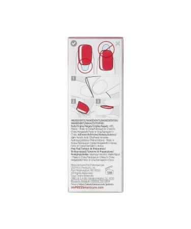 KISS imPRESS Reddy or Not Short Length Press-On Nails w/ PureFit Technology - Includes Prep Pad, Mini Nail File, Cuticle Stick - 30 Fake Nails - Buy Online on SooperMarket.com
