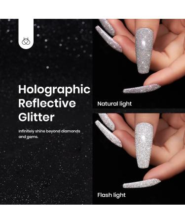 Beetles Reflective Glitter Gel Nail Polish Kit - 6 Holographic Colors for Sparkling Manicures - Buy Online on SooperMarket.com