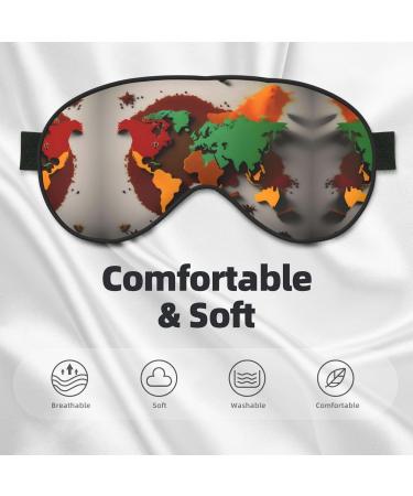 World Map Made of Spices Print Double-Sided Eye Mask Soft and Light Blocking for Enhancing Sleep Quality - Buy Online on SooperMarket.com