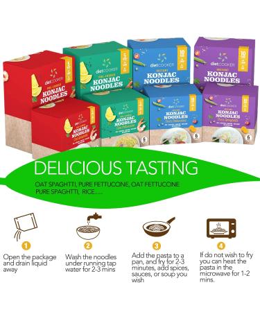 (Pack of 10) DIET COOKER Premium Konjac Noodles - 9.52 oz | Shirataki Noodle Keto & Vegan Friendly, Odor Free, Low Calorie Pasta with Zero Net Carbs - Healthy Diet Food - Buy Online on SooperMarket.com