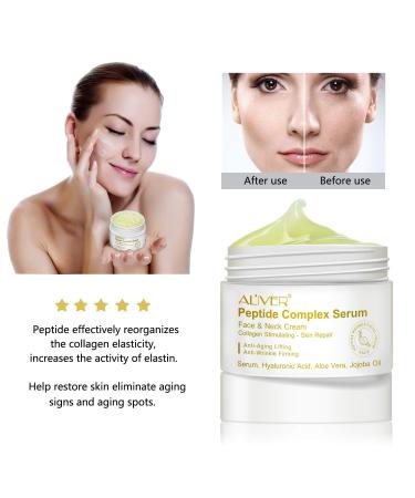 Peptide Complex Cream for Anti-Wrinkle & Firming | Natural Hydrating Moisturizer with Collagen Boost | Face & Neck Cream with Hyaluronic Acid & Aloe Vera - All Skin Types - Buy Online on SooperMarket.com