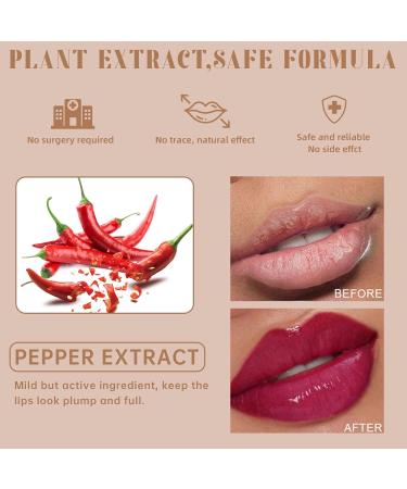 Plumping Lip Oil | Hydrating Chilli Extract Lip Plumper Gloss | Long Lasting Waterproof Tinted Lip Balm for Women - Buy Online on SooperMarket.com