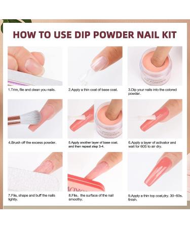 Morovan Dip Powder Nail Kit Starter - 8 Colors Brown Dipping Kit for Salon-Worthy Nails at Home - Buy Online on SooperMarket.com