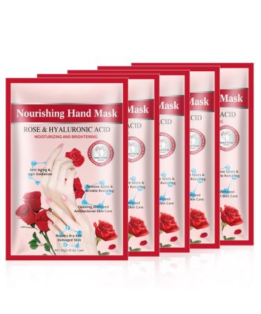 Hand Mask 5 Pairs Hand Spa Mask Hand Moisturizing Gloves Mask Hand Skin Repair Renew Mask for Dry Aging Cracked Hands Intense Skin Nutrition Hand Cream Mask Repair Rough Skin Women &Men 5pcs03
