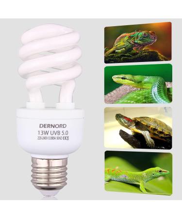 Dernord UV Lamp for Reptiles - 13W 5.0 UVA/UVB Terrarium Light Bulb for Budgies Leopard Geckos & Turtles - Optimal Heat Lamp - Buy Online on SooperMarket.com