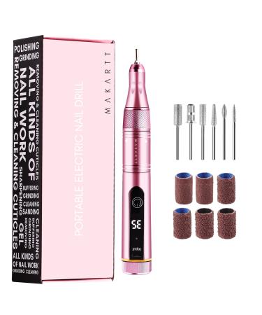 Makartt Cordless Nail Drill 35000RPM Rechargeable Electric Nail File ELLSEE Portable E Filer, Professional Manicure Kit for Acrylic Nails Gel Polish Remover 6pcs Nail Drill Bits Nail Tech Home DIY 13Pcs nail drill set
