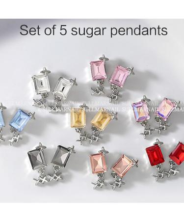 5pcs Fashionable Embellishments In A Unique Rectangle Shape For Parties And Weddings Water Red - Buy Online on SooperMarket.com