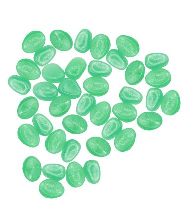 Outdoor Garden Pebbles Glow Pebbles Decor Rocks Stones for Walkways 40P Luminous Home Decor Pond Bowl Large Round (Green One Size) Green One Size