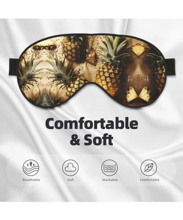 Gold Glitter Pineapple Eye Mask | Soft & Breathable Sleep Patch for Women | Perfect Travel Accessory - Buy Online on SooperMarket.com