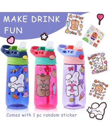 16oz Leak Proof Kids Water Bottle with Straw - BPA-Free Spout Lid for School - Boys & Girls - Buy Online on SooperMarket.com