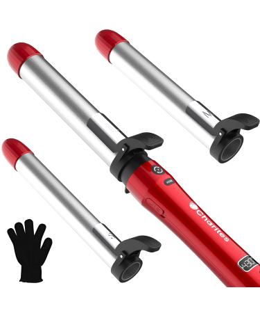 Automatic Rotating Curling Iron Set (0.75-Inch 1-Inch 1.25-Inch) with Short Clamp Automatic Hair Curler for Long Hair 3 in 1 Spinning Curling Wand with Ceramic Barrels