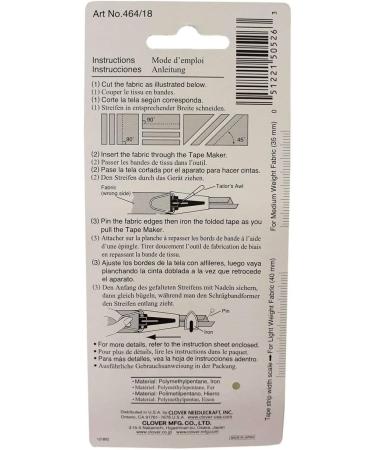 Clover Bias Tape Maker 3/4 -464-18 - Create Perfect Bias Tape Easily - Buy Online on SooperMarket.com