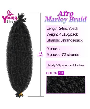 Springy Afro Twist Hair 24 9 Packs - Soft Synthetic Marley Twist Extensions - Buy Online on SooperMarket.com