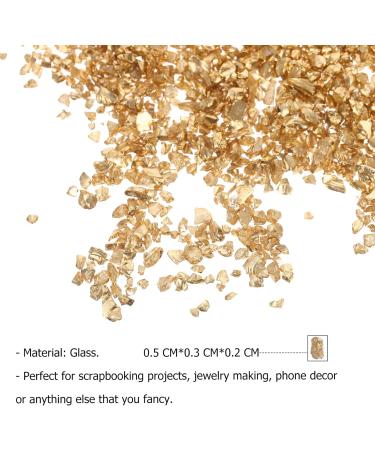 FRCOLOR 1 Glass Chip Irregular Glass Glitter Ornaments Glass Epoxy Resin Filler Nail Crystal Charms Crushed Crystal Chips Chunky Flakes Sequins Shiny Nail Glitter 3D Jewelry Self Made 0.5X0.3cm Golden - Buy Online on SooperMarket.com