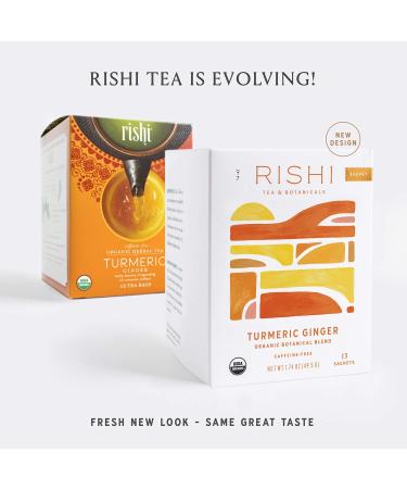 Rishi Tea Organic Turmeric Ginger Herbal Tea - Caffeine-Free, 15 Bags (1.75 oz) - Buy Online on SooperMarket.com