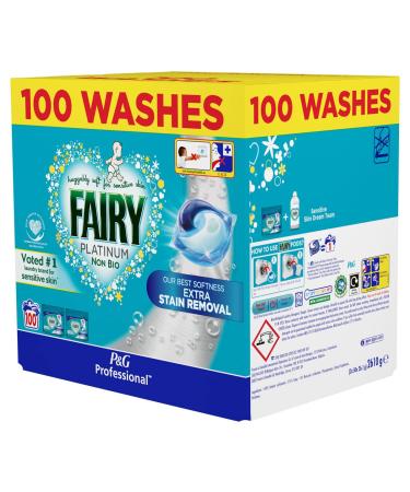 Fairy Non Bio Platinum Pods with Extra Stain Removal 100 Wash