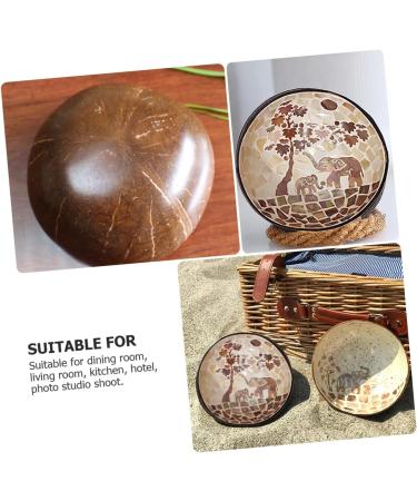 HOMSFOU 3 Pcs Coconut Shell Dishes Dessert Bowls Ice Cream Bowls Food Bowl Snack Bowls Nuts Bowl Cereal Bowl Sundae Cups Desktop Decor Shell Bowl Wooden Salad Bowl Coconut Bowl Spoon Candy 15X7CMx3pcs As Shownx3pcs - Buy Online on SooperMarket.com