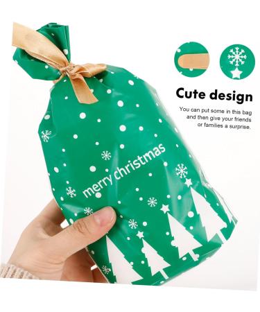 KOMBIUDA Christmas Sack 50pcs Christmas Bag Candy Bags Halloween Candy Christmas Drawstring Bag Snowflake Crisp Ribbon - Buy Online on SooperMarket.com