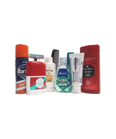Handy Solutions 10 Piece Resealable Clear Men's Travel Kit with Shave Cream Clear Bag