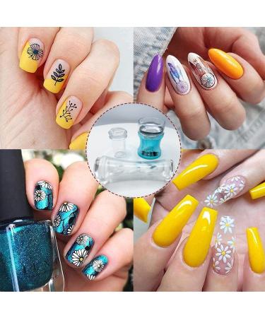 Shop Luvadeyo 3-Piece Nail Art Stamper Set - Double-End Silicone Jelly Nail Stamping Tools for DIY Manicure - Transparent & Blue - Buy Online on SooperMarket.com