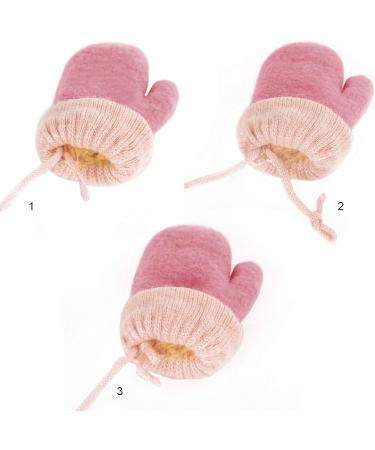 Kids Toddlers Knitted Gloves Mittens with String | Fleece Lined Winter Warm Mittens for Boys Girls | Age 0-3 | Orange - Buy Online on SooperMarket.com