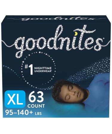 Goodnites Nighttime Bedwetting Underwear Boys' XL (95-140 lb.) 63 Ct