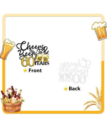 Cheers & Beers to 60 Years Cake Topper Gold&Black Glitter Happy 60th Birthday Cake Topper for Men Women Beer Sign Cake Decor Sixty Years Old Birthday/60th Anniversary Party Decoration - Buy Online on SooperMarket.com