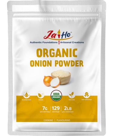 Certified USDA Organic Onion Powder - 2 LB - Gluten Free, Vegan, Non-GMO - Resealable Zip Lock Pouch - By Jai Ho