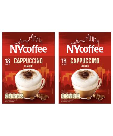 NY Coffee Cappuccino Classic Flavour 18 x 14g sachets in each box total 36