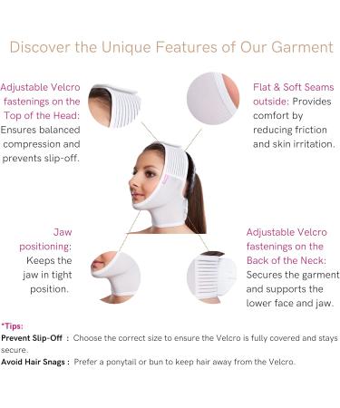 LIPOELASTIC- FM extra- Post Surgical Chin and Neck Lifting Compression Mask for Women and Men with Velcro fastener Jowl Tightening (Large) - Buy Online on SooperMarket.com