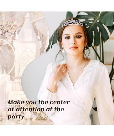 inSowni 8 Pieces Decorative Princess Dazzling Rhinestone Silver Metal Tiara Crown Headbands Wedding Birthday Party Prom Headpieces for Brides Bridesmaids Women Girls Teens Kids - Buy Online on SooperMarket.com