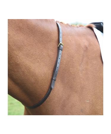 Shires Equestrian - Blenheim Leather Jockey Neck Strap - Black - Size: 3/4.