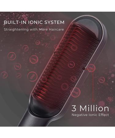 TYMO RING PLUS Ionic Hair Straightener Comb - Nano Titanium Brush with 9 Temp Settings & LED Screen - Buy Online on SooperMarket.com