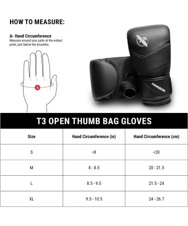 Hayabusa T3 Boxing Bag Gloves - Unisex Open Thumb - X-Large Size - Buy Online on SooperMarket.com