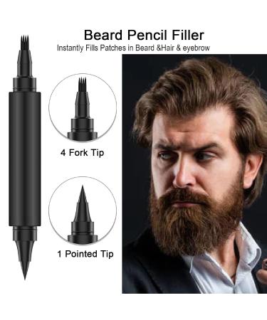 2-in-1 Dark Brown Mustache Shape Filler Pencil for Men | Long-Lasting Weld-Resistant Cover Repair Tool - Buy Online on SooperMarket.com