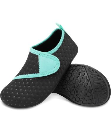JIASUQI Kids Water Shoes Quick Dry Barefoot Aqua Socks - Black Blue Strip | Beach Pool Swimming | Size 10.5/11 UK Child - Buy Online on SooperMarket.com