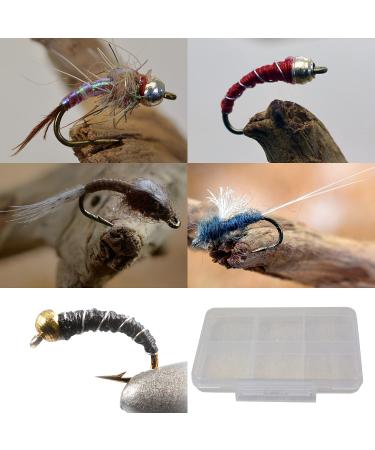 45 Flies | Midge Assortment | Mustad Signature Fly Hooks Including Rainbow Warriors, Zebra Midges, WD40 and RS2 Emergers in Hook Sizes 18, 20 and 22