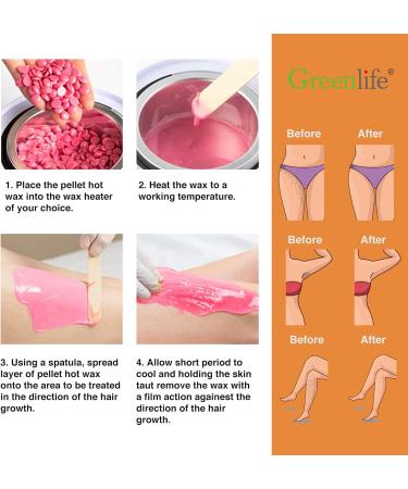 GreenLife 17.6oz/1.10lb/500g Hard Wax Beads Hard Wax Beans Hair Removal Painless Waxing Bean Home wax Kit for Facial Legs Arms Body Bikini Brazilian Pearl Depilatory Hot Waxs for Women and Men (Blackcurrant) - Buy Online on SooperMarket.com