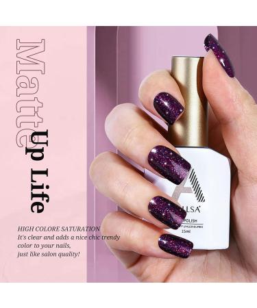 AILLSA Glitter Gel Nail Polish - Reflective Purple 15 ML - Sparkly Gel Soak Off UV/LED - Manicure Salon & Home Use - Gift for Her - Buy Online on SooperMarket.com