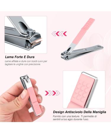 Jupeli Pink Manicure Set | Stainless Steel Nail Care & Clipper Kit for Women | Complete Pedicure Tools & Grooming Essentials - Buy Online on SooperMarket.com