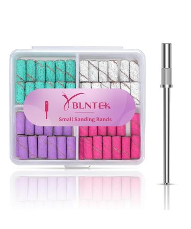 YBLNTEK 80Pcs Sanding Bands for Nail Drill - 3.1MM Mandrel Bit 80/120/180/240 Grit Ideal for Acrylic & Gel Nail Shaping - Buy Online on SooperMarket.com