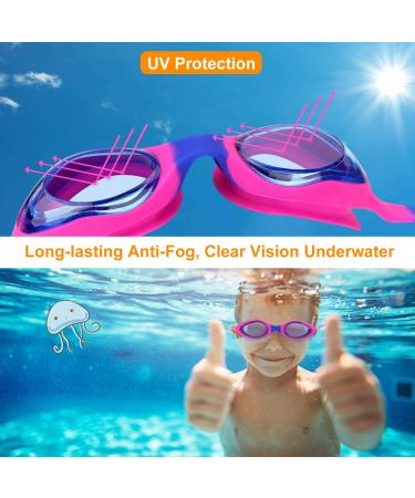 Careula Kids Swim Goggles - Boys Girls Toddlers Age 2-10 - Blue/Fuchsia - Buy Online on SooperMarket.com
