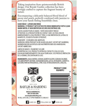 Baylis & Harding Royale Garden Hand Wash Bundle - 6 Peach Peony & Jasmine + 6 Verbena & Chamomile (12 x 500ml) - Vegan Friendly - Buy Online on SooperMarket.com